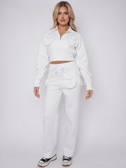 Velcro Utility Pockets Crop Top & Trouser Fleece Co-ord