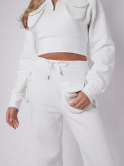 Velcro Utility Pockets Crop Top & Trouser Fleece Co-ord