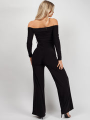 Slinky Bardot Belted Jumpsuit