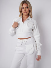 Velcro Utility Pockets Crop Top & Trouser Fleece Co-ord