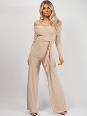 Slinky Bardot Belted Jumpsuit