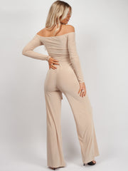 Slinky Bardot Belted Jumpsuit