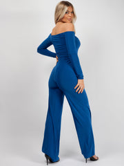 Slinky Bardot Belted Jumpsuit
