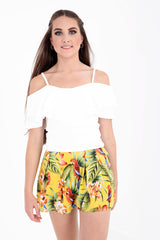 Double Frill Cami Bardot Top