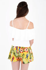 Double Frill Cami Bardot Top