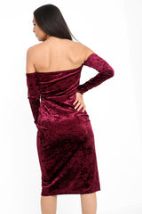 Gemalen fluwelen wrap over bandeau -jurk