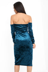 Gemalen fluwelen wrap over bandeau -jurk