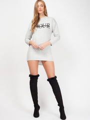 Amour Slogan Sweat Jumper Kleid