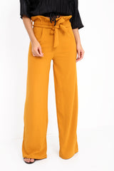 Wijd been papieren zak taille broek