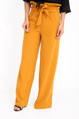 Wijd been papieren zak taille broek