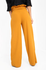 Wijd been papieren zak taille broek