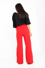 Wijd been papieren zak taille broek