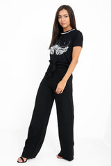 Wijd been papieren zak taille broek