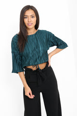 Pleated Top With Elasticated Hem