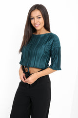 Pleated Top With Elasticated Hem