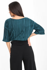 Pleated Top With Elasticated Hem