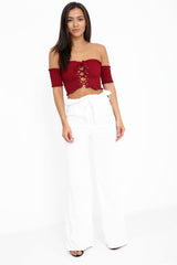 Wijd been papieren zak taille broek