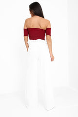 Wijd been papieren zak taille broek