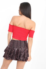 Multi Layered Sequin Frill Mini Skorts Shorts