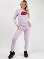 Lip Foil Print Loungewear