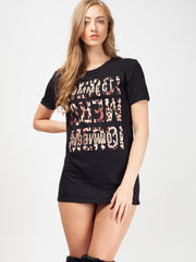 Merci Print Slogan T-Shirt