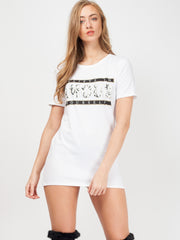 Snake Print Amour Slogan T-Shirt