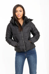 Padded Jacket With Detachable Fur Collar