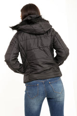 Padded Jacket With Detachable Fur Collar