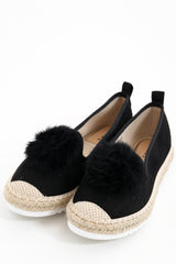 Faux Pom Suedette Espadrilles