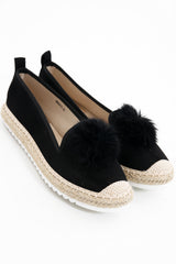 Faux Pom Suedette Espadrilles