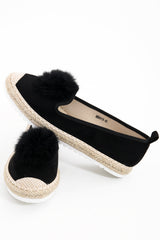 Faux Pom Suedette Espadrilles