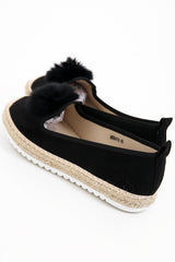 Faux Pom Suedette Espadrilles