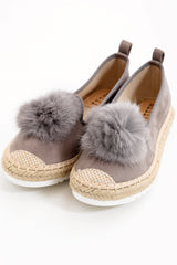 Faux Pom Suedette Espadrilles