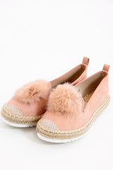Faux Pom Suedette Espadrilles