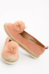 Faux Pom Suedette Espadrilles