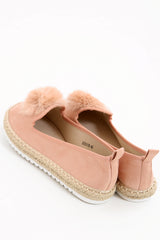 Faux Pom Suedette Espadrilles
