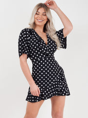Polka Dot Mini -Frill -Kleid