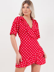 Polka Dot Mini -Frill -Kleid