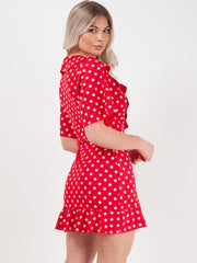 Polka Dot Mini -Frill -Kleid