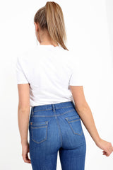 Avenue Montaigne Slogan Gedrukt T -shirt