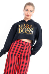 Übergroßer Mädchen Boss Kapuzenpullover