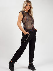 Chain Print Mesh Top