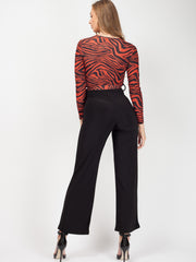 Zebra Print Wrap Front Jumpsuit