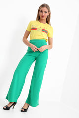 High Waisted Flare Trousers