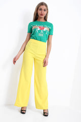 High Waisted Flare Trousers