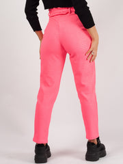 Kady & Olivia Belted Croc Print Tapered Trousers