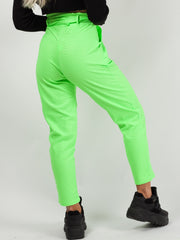 Kady & Olivia Belted Croc Print Tapered Trousers