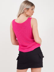 V Neck Twist Front Sleeveless Knitted Vest Top