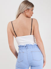 Crochet Trim Cami Bodysuit