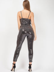 Frill Detail pailletten jumpsuit
